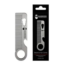 Металевий гребінець для бороди та волосся Barbers Metal Comb - мініатюра 2