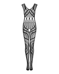 Сітчастий бодістокінг з вирізами та малюнком Obsessive Bodystocking G328 чорний комбінезон S/M/L - мініатюра 5