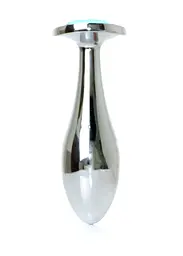 Анальна металева пробка Plug-Jewellery Silver PLUG- Light Blue L Boss Series 64-00148 100347 - мініатюра 2