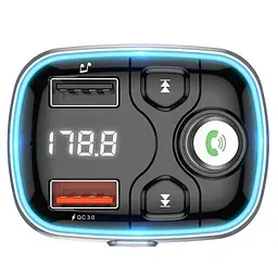 Автомобільний FM модулятор (трансмітер) Borofone Sunlight QC3.0 Дисплей Підсвічування (BC32) - мініатюра 3