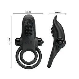 Ерекційне кільце Pretty Love Vibro Penis Ring Black, 11.3х5.6 см (чорний) - мініатюра 5