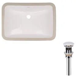 Комплект Qtap Stork: Раковина врізна овальна 570x390x210 мм White + Донний клапан PU02O (QT15116032WN47293)