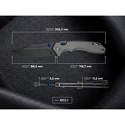 Ніж складаний туристичний Civivi Elite Brova, (8.7 см) CPM S35VN / Aluminum сірий - мініатюра 11