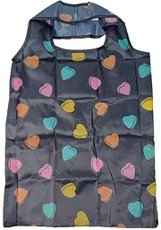 Сумка-шопер складна Hanson Faltshopper 44x38 см нейлон синя з сердечками - мініатюра 5