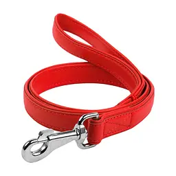 Повідець для собак WAUDOG Glamour шкіряний M-XXL червоний (33763)