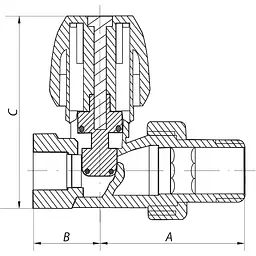 Вентиль Koer радіаторний прямий 1/2"x1/2" KR.907 KR2847 - мініатюра 2
