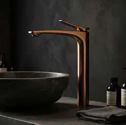 Змішувач для умивальника Rea Vision високий brushed copper REA-B6490 - мініатюра 2
