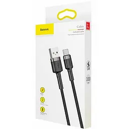 Кабель Baseus Cafule Suppport VOOC Cable USB to Type-C 5A 1m CATKLF-VA01 Black - мініатюра 4