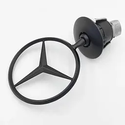 Емблема приціл на капот Mercedes-Benz Чорна Мат w124 (Рестайл) w210 w202 w203 w204 w221 w211 w212 w222 (OEM a2218800086) - мініатюра 2