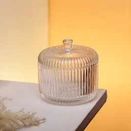 Цукерниця склянна вінтажна зі скляною кришкою Yiwu HP-4-99 - мініатюра 2