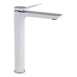 Змішувач для умивальника Qtap Presto високий QTPRE269CRW45577 Chrome/White Білий
