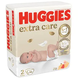 Підгузки Huggies Extra Care розмір 2 (3-6 кг) 24 шт. (5029053550275) - мініатюра 3