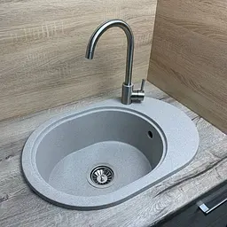Кухонна мийка Adamant OVALE terra 610x420x180 мм, з крилом 61 см - мініатюра 2