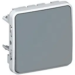 Однополюсний перемикач на два напрямки Plexo 10 AX сірий Legrand osv0002082