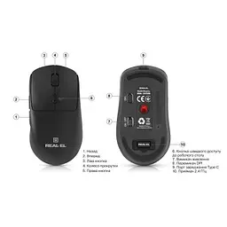 Мишка REAL-EL RM-355W Wireless Black (EL123200054) - мініатюра 10