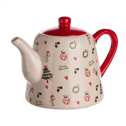 Порцеляновий чайник для заварювання Yiwu Merry Christmas 1 літр horeca CR-1-15
