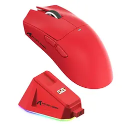 Мишка ігрова бездротова Attack Shark X11 22000 DPI PAW3311 із зарядною станцією RED