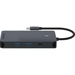 USB-Хаб Rapoo USB-C хаб UCM-2004, 8 в 1, черний (UCM-2004) - мініатюра 3