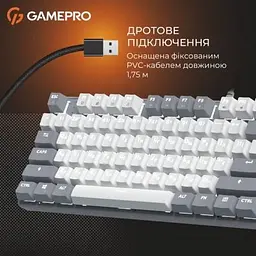 Клавіатура GamePro Genesis Metallic (MK110G) Outemu Red Switch USB UA Gray (MK110G) - мініатюра 8