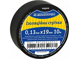 Стрічка ізоляційна АСКО 0,13ммx19мм/10м чорна