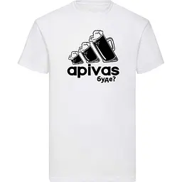 Біла чоловіча футболка "apivas буде?" M