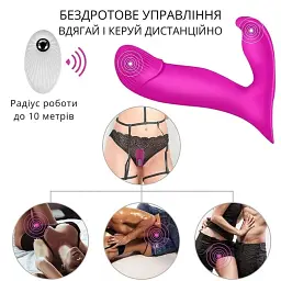 Вібратор для точки G і клітора I’MCUM DualWave Pro з дистанційним керуванням і режимом поштовхів Лавандовий (IM-KCD011) - мініатюра 4