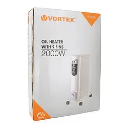 Радіатор масляний Vortex VO4220 9 ребер, 3 рівні потужності, 2000 Вт - мініатюра 2