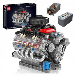 Конструктор двигун Mould King V8 Chevrolet Chevy LSX454 моторозований дитячий мотор шевроле 487 деталей