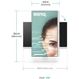 TFT 27" BenQ GW2786TC, IPS, 100hz, HDMI, DP, USB-C, колонки, білий - мініатюра 7