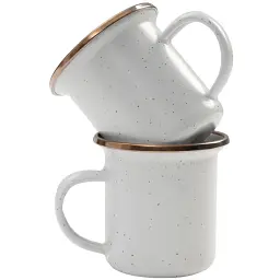 Набір чашок Barebones Espresso Cup/Enamel/Set 2 шт Egg Shell - мініатюра 2