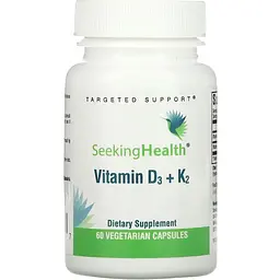 Вітамін D3+K2 Seeking Health Vitamin D3+K2 5000 МО та 100 мкг 60 вегетаріанських капсул