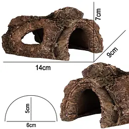 Декорація укриття Terrario Wood Cave S 14x9x7см (15108) - мініатюра 3