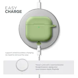 Силіконовий чохол для навушників Apple AirPods 4, Hang Case, зелений, ультратонкий захисний кейс товщиною 2 мм, захист від подряпин, пилу та ударів, компактний, з карабіном для кріплення, ArmorStandart (ARM81286) - мініатюра 7
