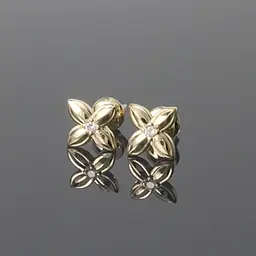 Сережки гвоздики з жовтого золота S-0050 - мініатюра 4
