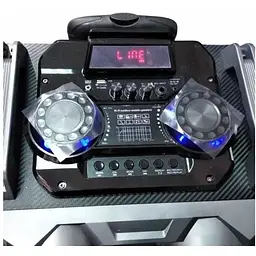 Портативна колонка XPRO CH-6213 валіза 60Вт USB SD FM радіо Bluetooth 1 радіомікрофон ДУ - мініатюра 4