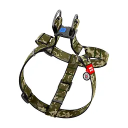 Шлея для собак WAUDOG Nylon з QR паспортом "Мілітарі" пластиковий фастекс XL (324-4026) - мініатюра 2