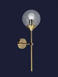 Бра настінне Levistella 752LW9521-1 GD+CL, E27, 60W, золото, прозоре скло, сучасний стиль - мініатюра 2