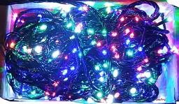 Гірлянда нитка 300led warm 100-10 led флеш на чорному дроті ∙ Провід гірлянда кульки 300 led - мініатюра 2