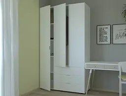 Шафа розпашна для одягу Doros Гелар Білий 3 ДСП 116,2х49,5х203,4 (80397641) - мініатюра 6