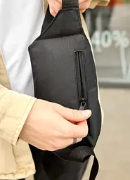 Сумка на пояс бананка Sambag Tirso LTH чорний тканевий 31 х 12 х 5 см (80331065m) - мініатюра 4