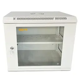 Шафа настінна GEAR 9U 19 530x400x450 мм, + Полиця 19, grey (GWMSN-9U-530-400G)