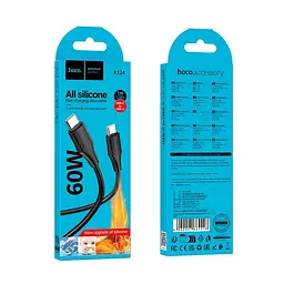 Кабель HOCO C to C Bien 60W silicone charging data cable X124 1m, 60W - мініатюра 2