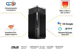 Wi-Fi Mesh-система Asus ZenWiFi Pro ET12 2pk Black (90IG05Z0-MO3A20) - мініатюра 8