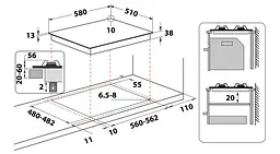 Газова варильна поверхня Whirlpool TKRL 661 NB (6978841) - мініатюра 3