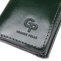 Відмінний гаманець у три складання з натуральної гладкої шкіри GRANDE PELLE 7,5х10х2 см acs0029666 - мініатюра 5