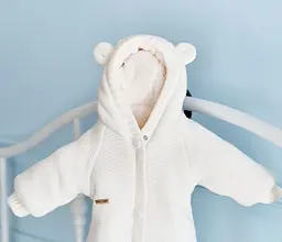Утеплений в'язаний комбінезон для малюків "Мішутка" зріст 68 см Kid's Fantasy Молочний - мініатюра 3