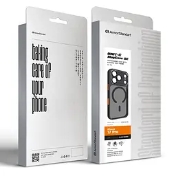 Чехол для Apple iPhone 17 Pro, Unit MagSafe SE, черный, с защитой камеры, магсейф, противоударный, магнитный, панель-накладка с MagSafe, с поддержкой беспроводной зарядки, TPU+PC, защита всего корпуса, ударопрочный, ArmorStandart (ARM86318) - мініатюра 5