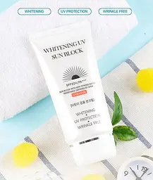 Сонцезахисний відбілюючий крем WHITENING UV SUN BLOCK CREAM SPF50 PA+++ Jigott 70 мл - мініатюра 3