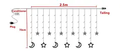 Гірлянда світлодіодна Sun Lamp штора Зоряне небо 138 led 2.5 м ширина RGB - мініатюра 3