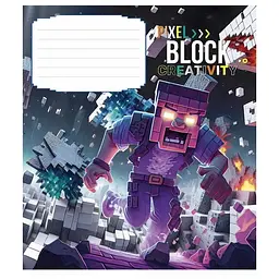Зошит учнівський "Pixel Block" 012-3407L-2 в лінію, 12 аркушів